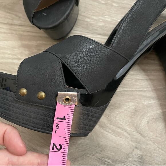 Michael Antonio black peep toe platform heels size 8.5 - Picture 6 of 10